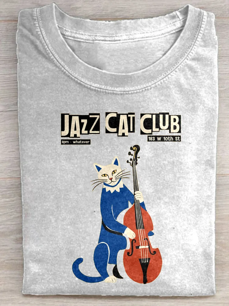 Eagerlys Jazz Cat Club T-shirt Eagerlys