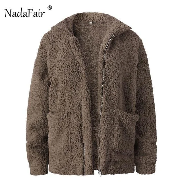 Teddy Coat Women Fluffy Jacket Autumn Zipper Plush Thick Casual Plus Size Lamb Winter Faux Fur Coat Overcoat | IFYHOME