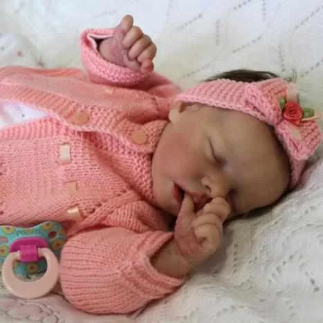 [Doll with Heartbeat & Coos] 17''  Real Lifelike Halle Sleeping Reborn Baby Doll Girl, Beautiful Baby Gift 2024 -Creativegiftss® - [product_tag] RSAJ-Creativegiftss®