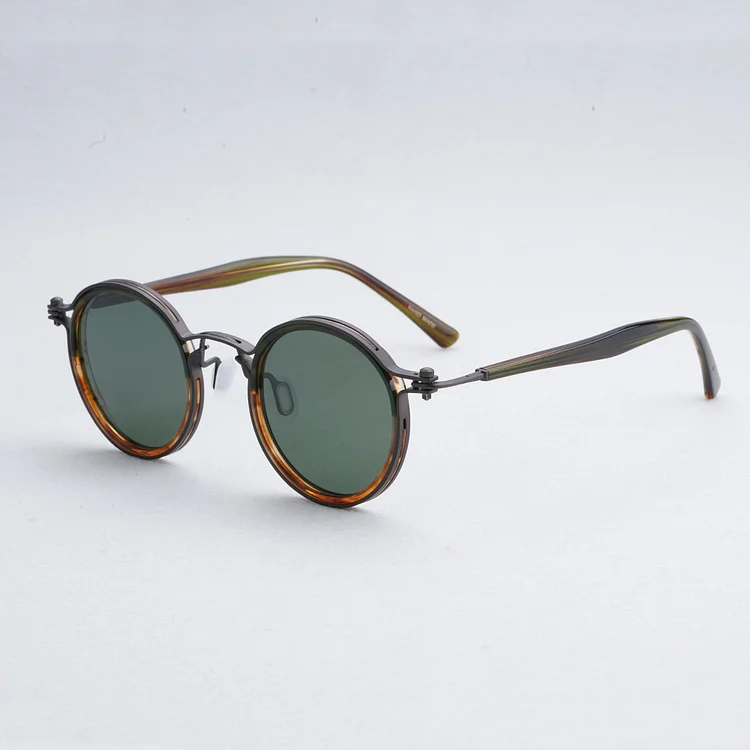 Italian Designer's Handmade Eyeglasses Frame Polarized Lens Round Vintage Frame For Men and Women Classical Retro