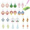 12 Pairs Double Sided Diamond Painting Earrings for Women Girls (Flower)