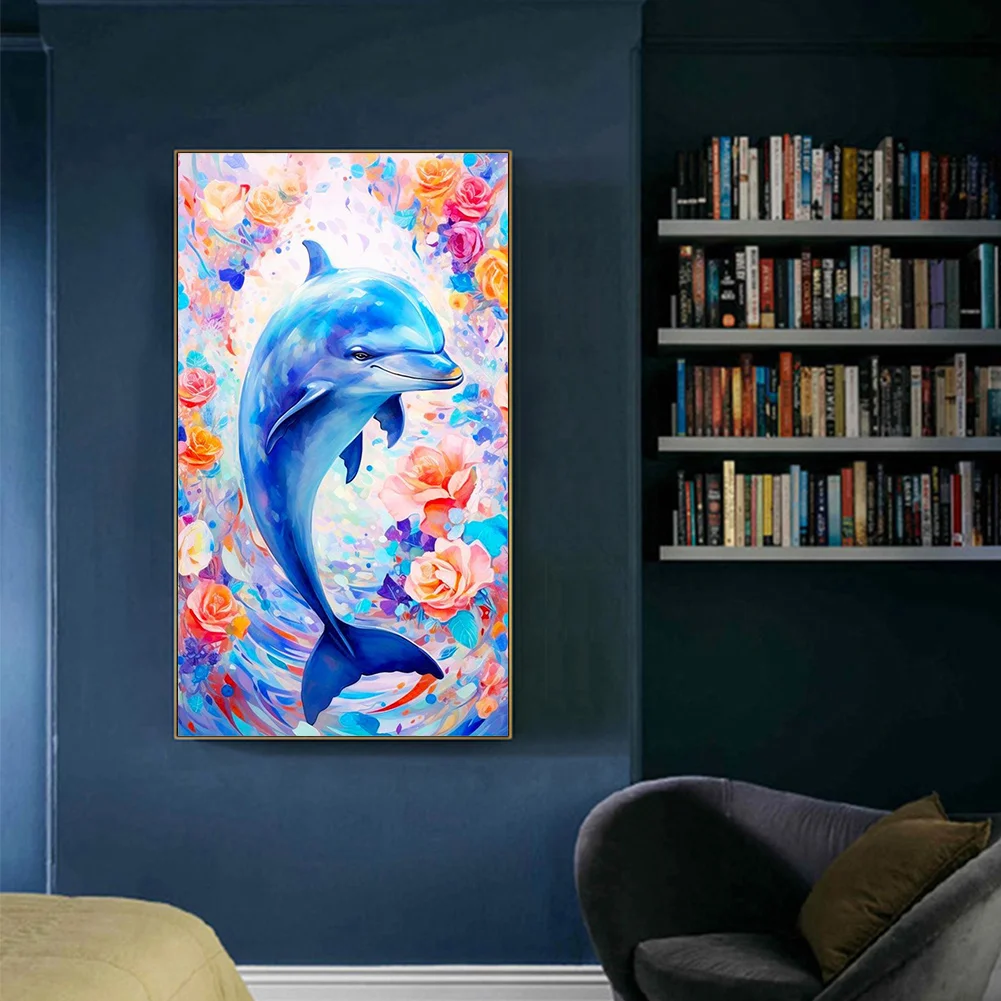 Diamond Painting - Full Round Drill - Dolphin(Canvas|40*70cm)