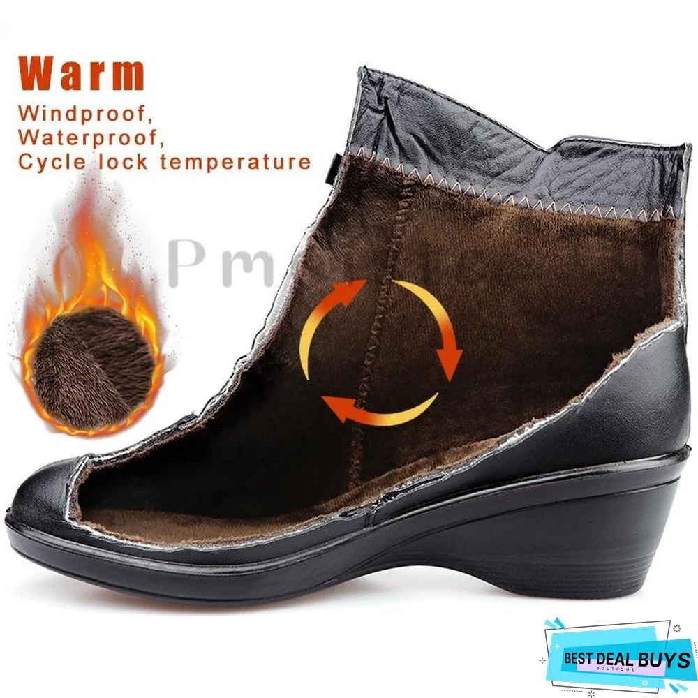 Women Butterfly-Knot Shoes Winter Boots Short Plush Fashion Zip Ankle Boots