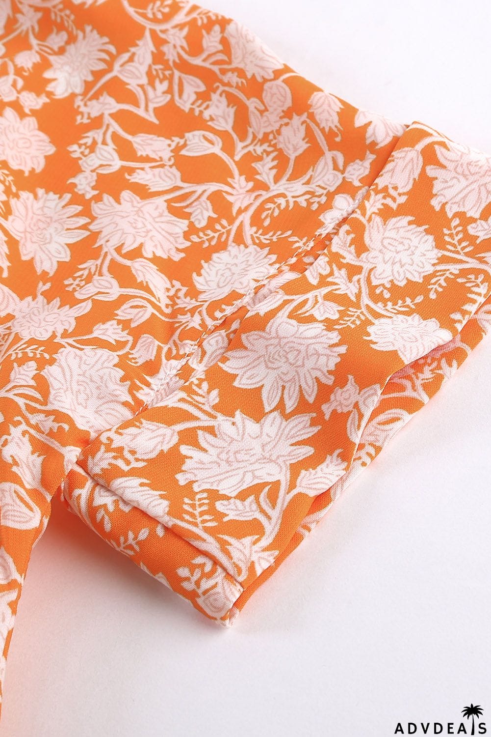 Dotted Print V Neck Drape Front Blouse