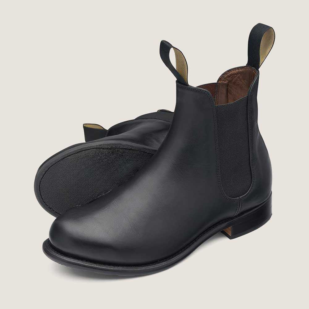 Black Vegan Leather Dual Pull Tabs Round Toe Low Chelsea Boots Women Nicepairs