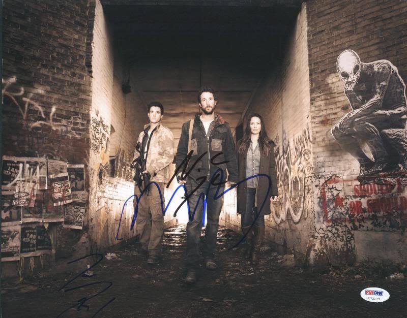 Noah Wyle, Drew Roy & Moon Bloodgood Falling Skies Signed 11X14 Photo Poster painting PSA U72173