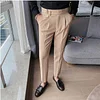 Men's Business Casual Solid Color Trousers