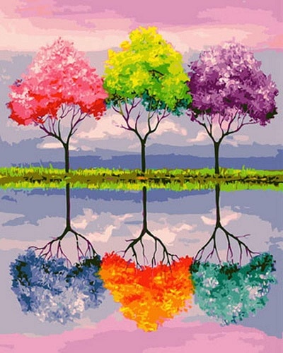 

Trees of Bright Colors – Paint By Numbers - 40*50CM, 501 Original