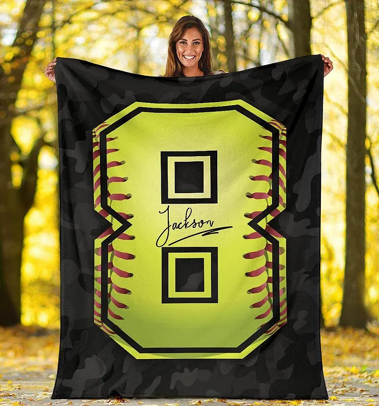 Personalized Softball Blanket for Comfort & Unique| BKKid190
