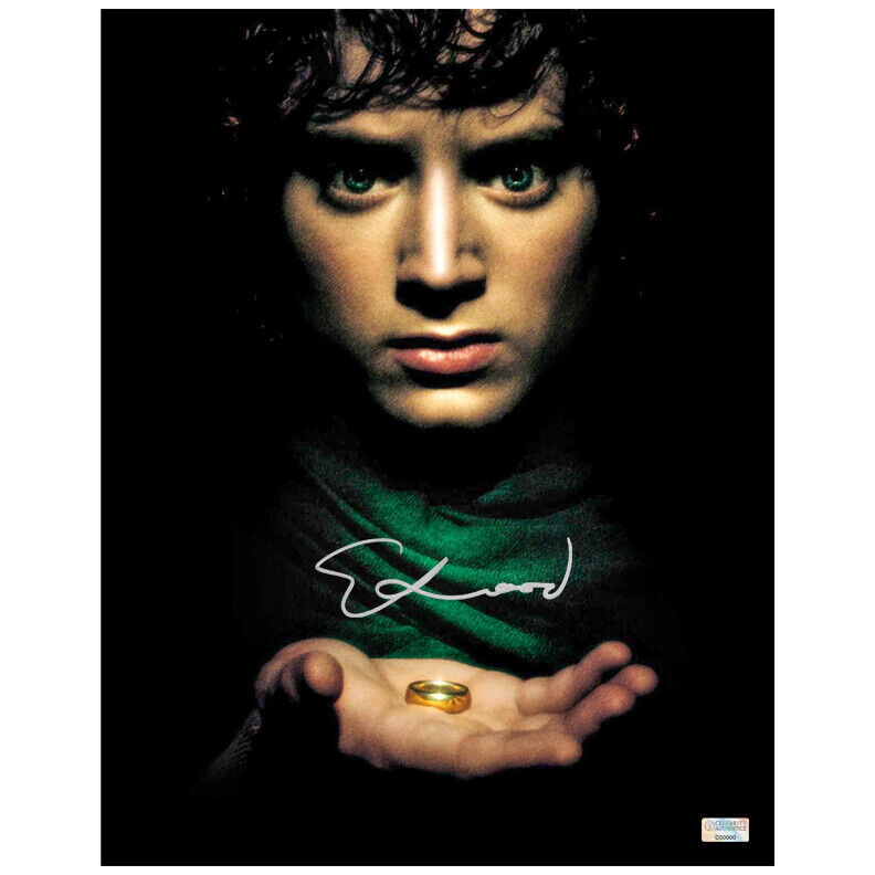 Elijah Wood Autographed Lord of the Rings Frodo 11x14 Close Up Photo Poster painting