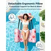 Inflatable Pool Lounge Chair Foldable Adult Water Sofa Float with Backrest Blow Up Floating Hammock for Lake Beach Backyard &  Parties