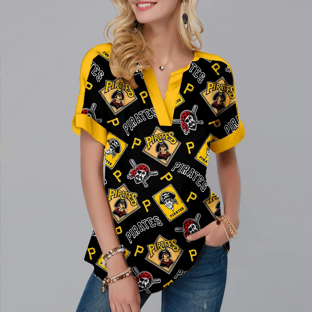 New Fashion Short Sleeve V Neck Shirt