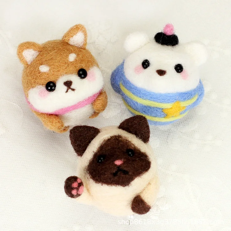 FeltingJoy -Zoos Needle Felting Kit - Dog/Cat/Bear