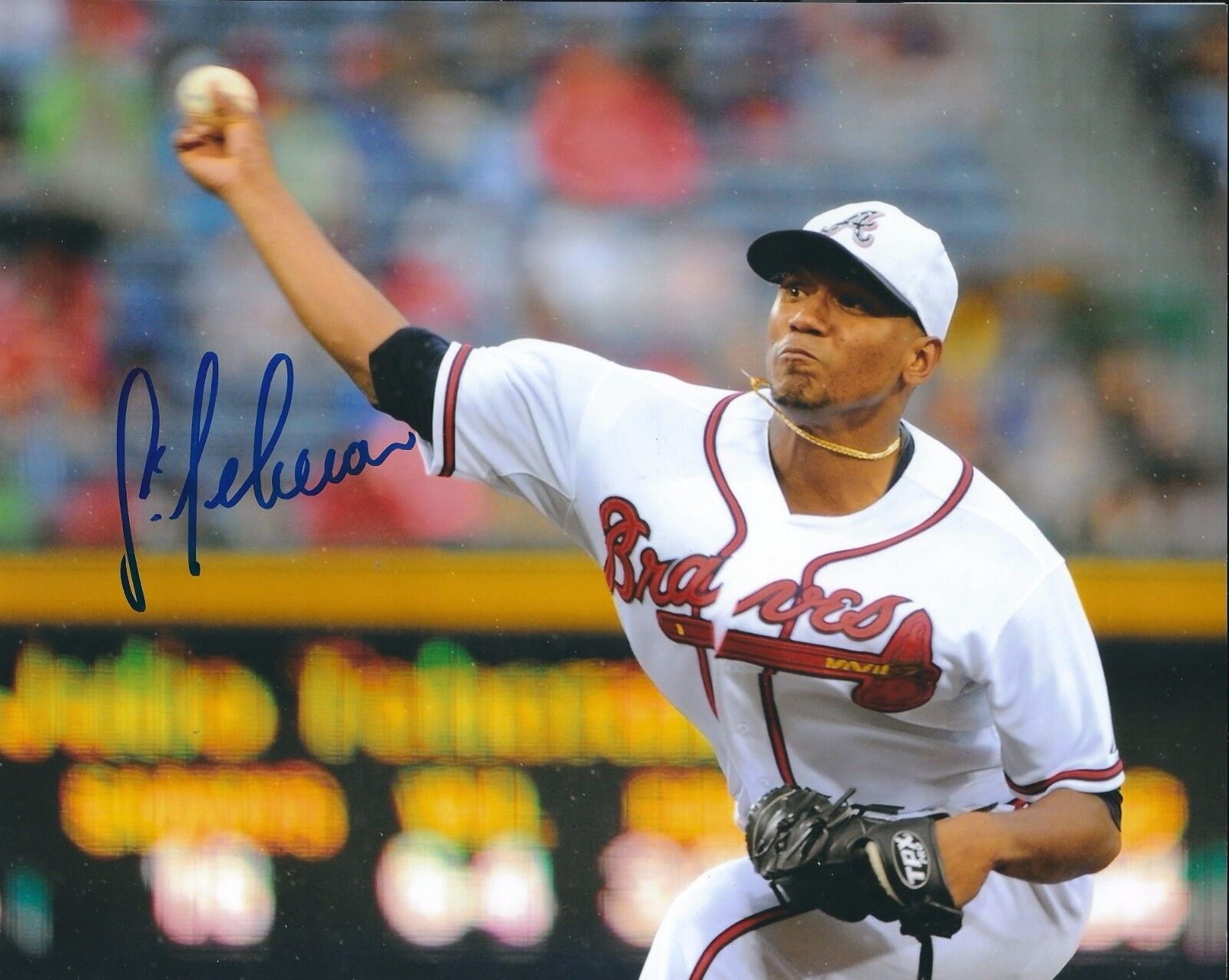 Signed 8x10 JULIO TEHERAN Atlanta Braves Autographed Photo Poster painting - COA