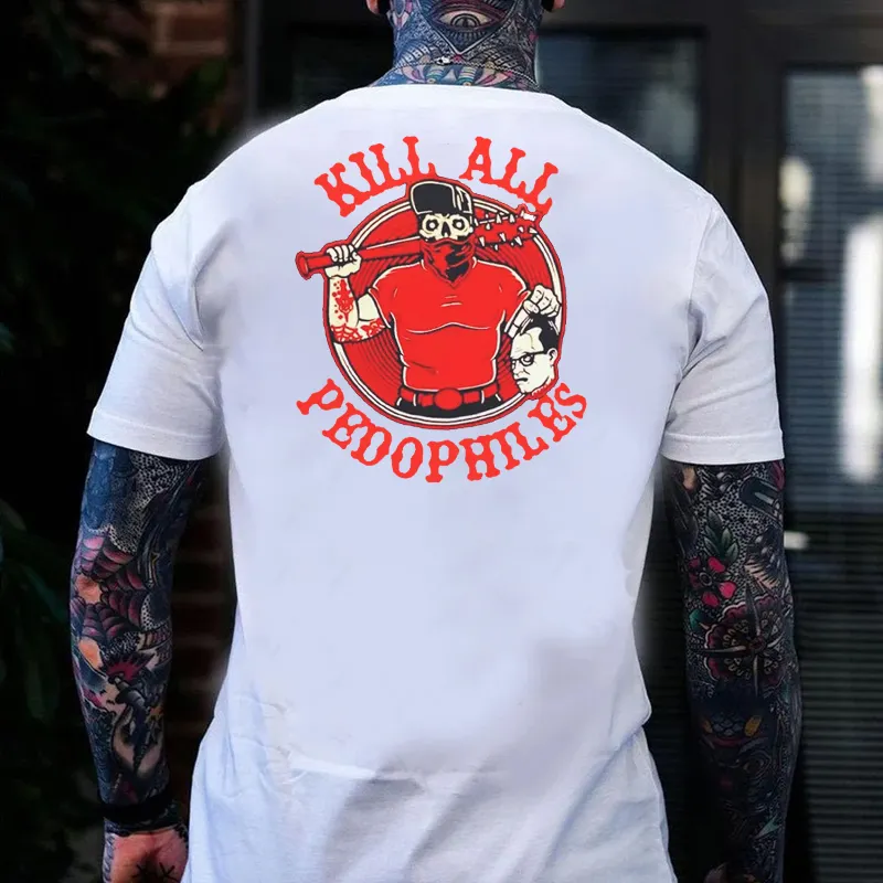T-shirt Humour Noir 'I Kill Pedophiles' - Coupe Classique - Neuf Avec étiquette - Unisexe