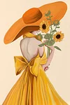 (Big Size)Sunflower Girl - 11CT Stamped Cross Stitch - 40*60cm - Flower