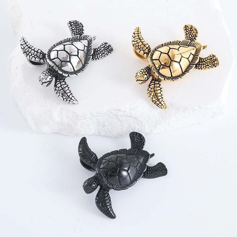IG Style Turtle Stainless Steel Distressing Pendants