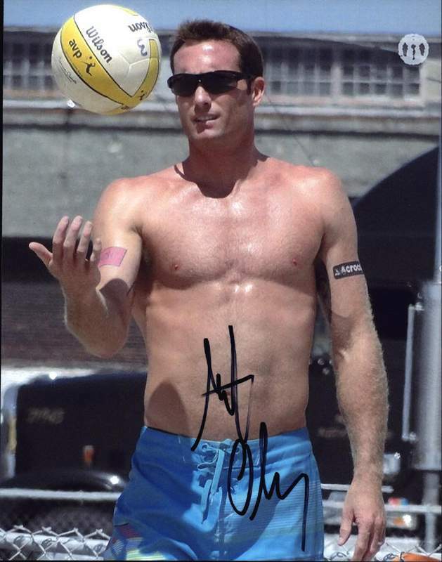 Matt Olson authentic signed AVP volleyball 8x10 Photo Poster painting W/Cert Autographed 03