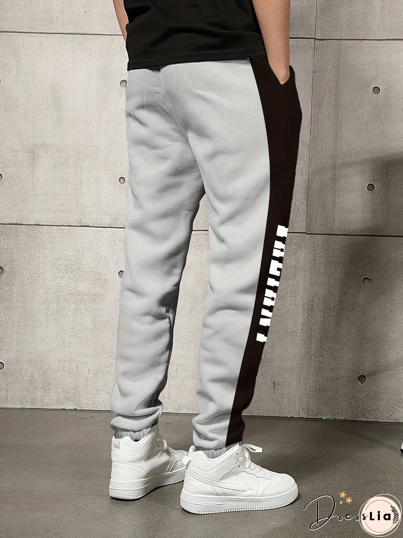 Letter Print Drawstring Sweatpants Loose Fit Pants Men's Casual Joggers For Men Winter Fall Running Jogging