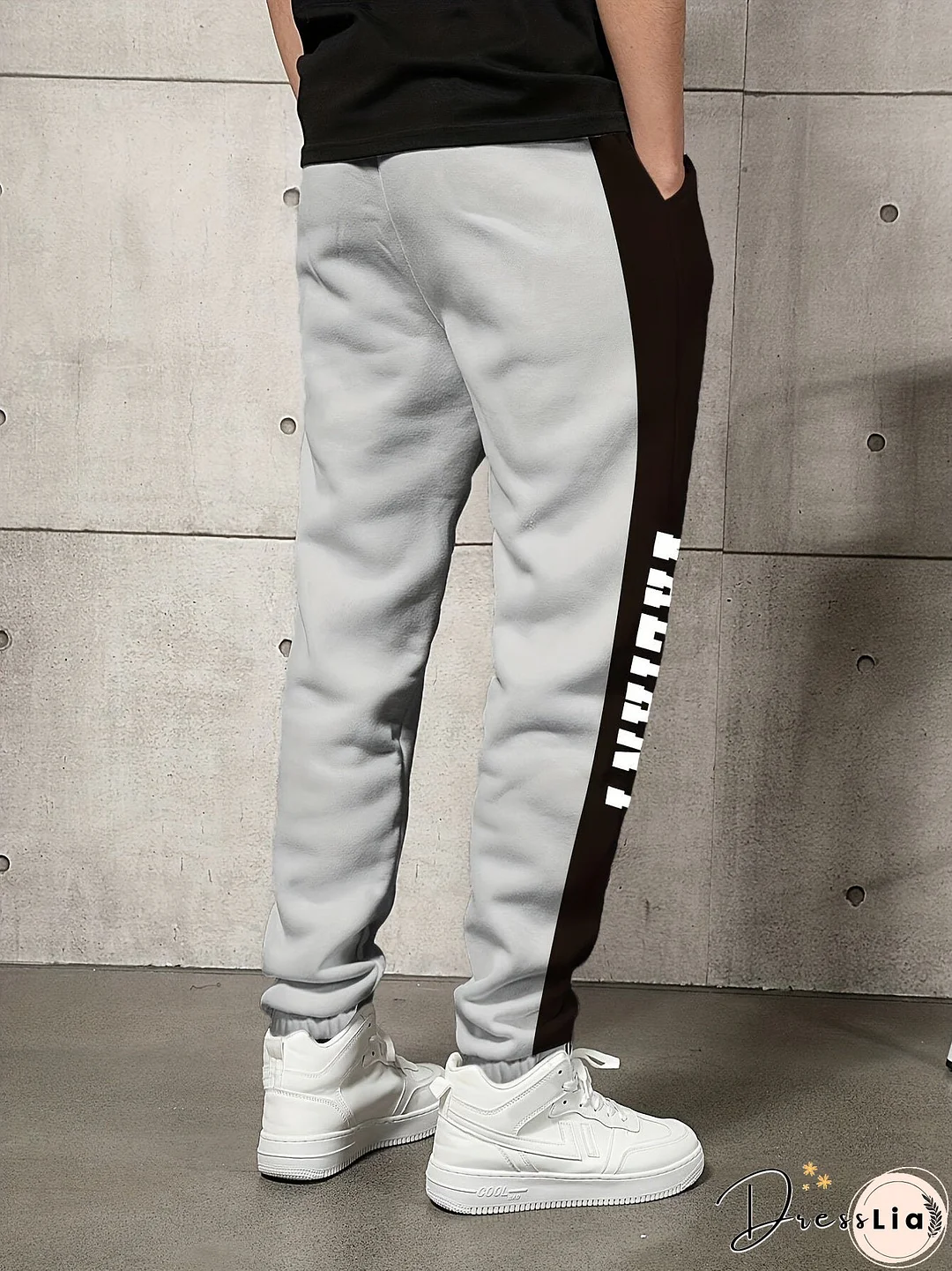 Letter Print Drawstring Sweatpants Loose Fit Pants Men's Casual Joggers For Men Winter Fall Running Jogging