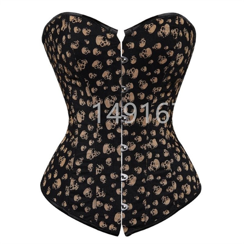 bustiers & corsets skull lingerie plus size burlesque costumes fashion vintage style Sexy corset overbust plus size black 6XL