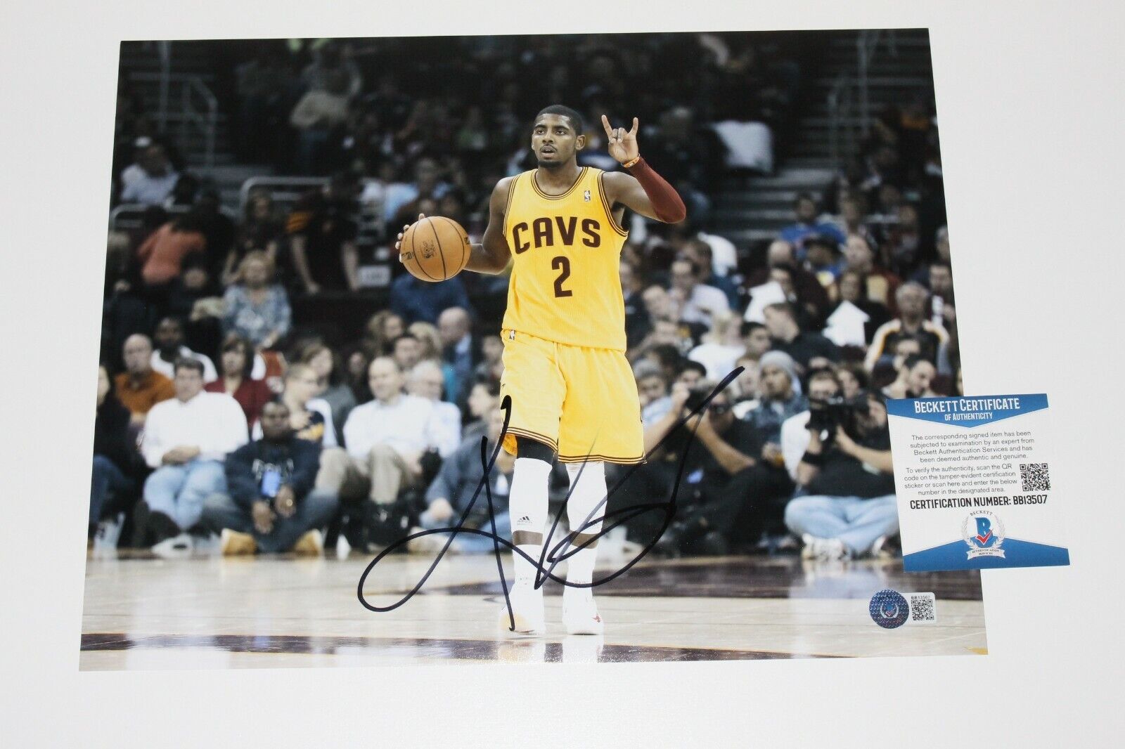 CAVALIERS KYRIE IRVING SIGNED 11x14 Photo Poster painting BECKETT COA CAVS DUKE A BROOKLYN NETS