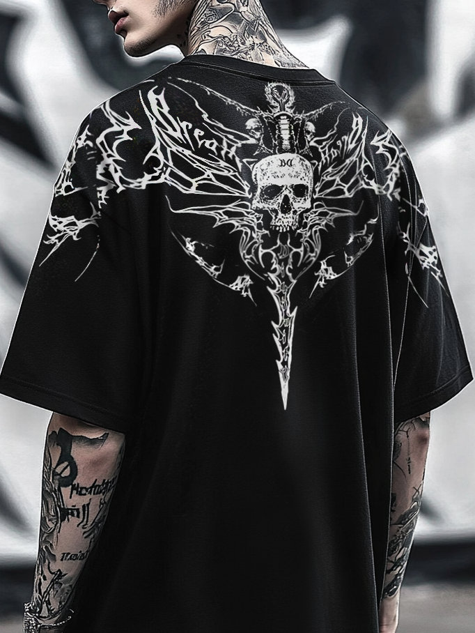 Shoptechwear Art Satanic Dark Mystical Skull Cybersigilism Oversized Unisex Casual T-shirt