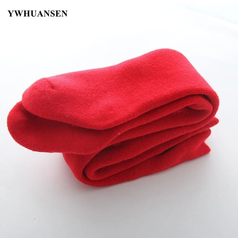 YWHUANSEN 0 to 6 Yrs Super Thick Winter Children Cotton Tight Fleece Lining Soft Pantyhose Solid Color Pantyhose for Little Girl