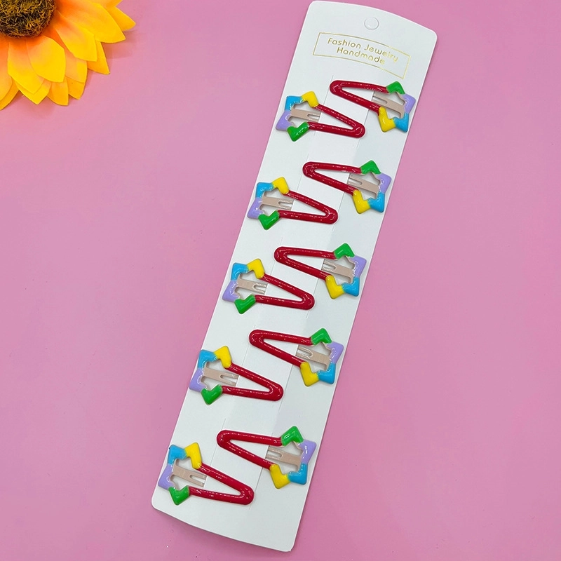 Sweet BB Clip Cream Color Broken Hair Headdress Oil Drop Cute Hair Clip Children’s Bangs Paint Edge Clip Candy Color