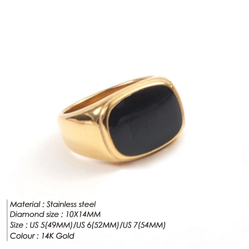 Fashion Geometric 304 Stainless Steel Shell Metal Inlaid Shell Rings