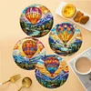 4Pcs Diamond Painting Placemat Hot Air Balloon and Mountain Art Craft Supplies