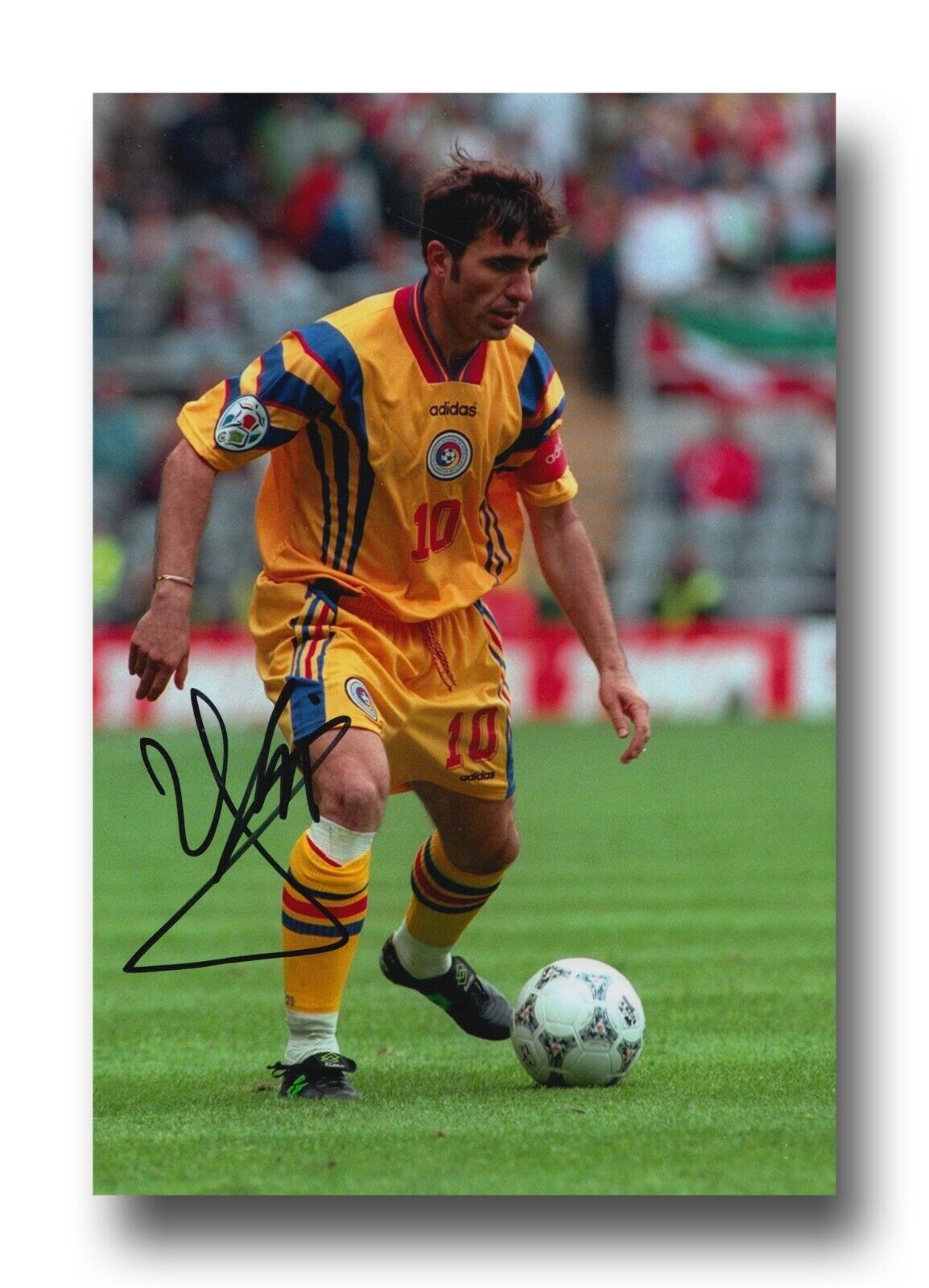 GHEORGHE HAGI HAND SIGNED 12x8 Photo Poster painting - ROMANIA - FOOTBALL AUTOGRAPH 2.