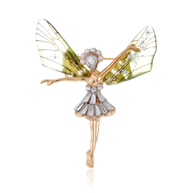 Sweet Pin Dragonfly Arylic Zinc Alloy Plating Inlay Rhinestones Unisex Brooches