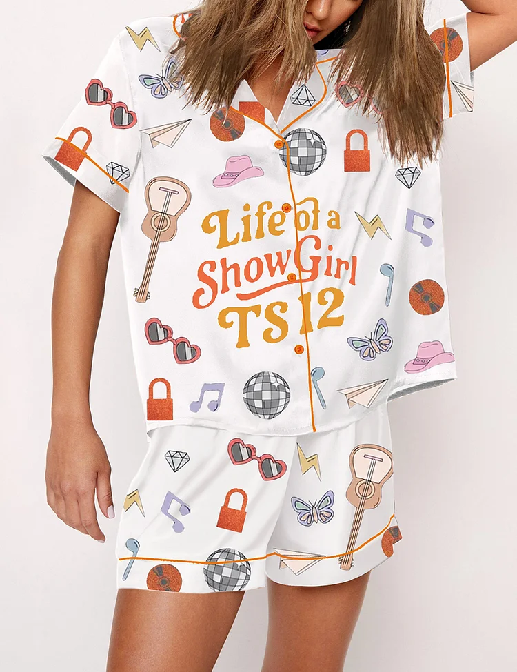 Women&rsquo;s The Life Of A Showgirl TS12 Short Sleeve Satin Pajama Set