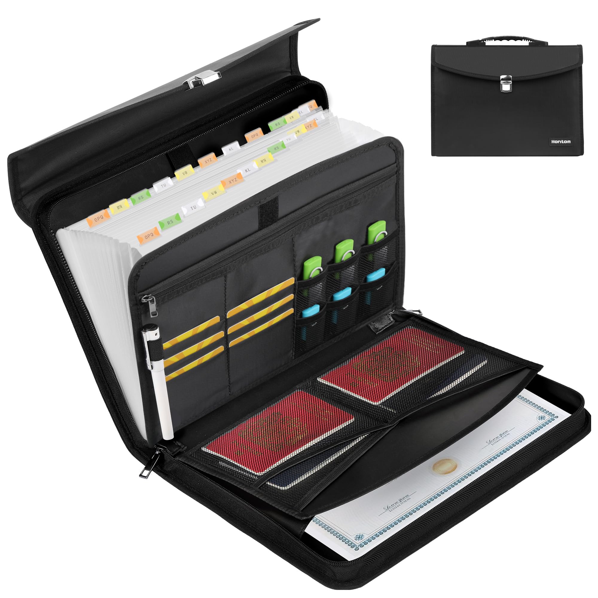 Accordion File Organizer,24 Pockets Fireproof Expanding File Folder ...