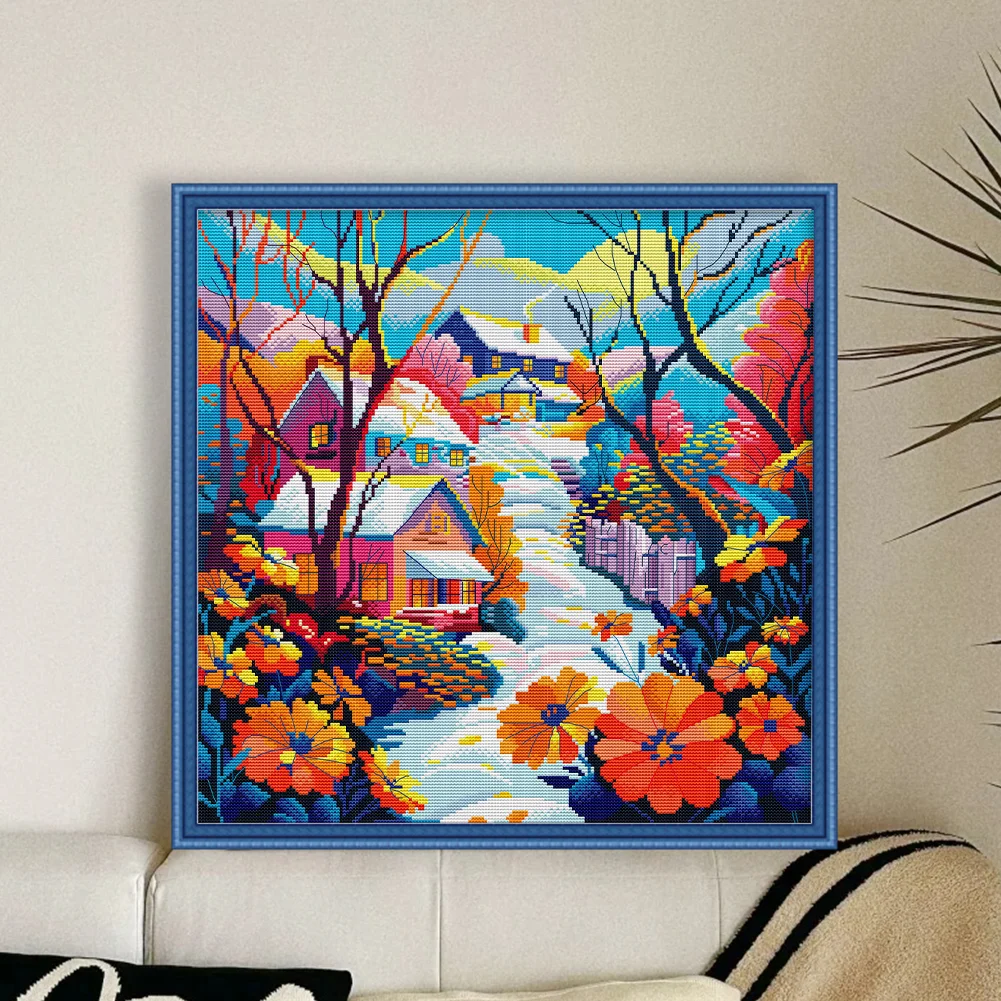 14CT Full Counted Cross Stitch - Snow(Canvas|43*43CM)