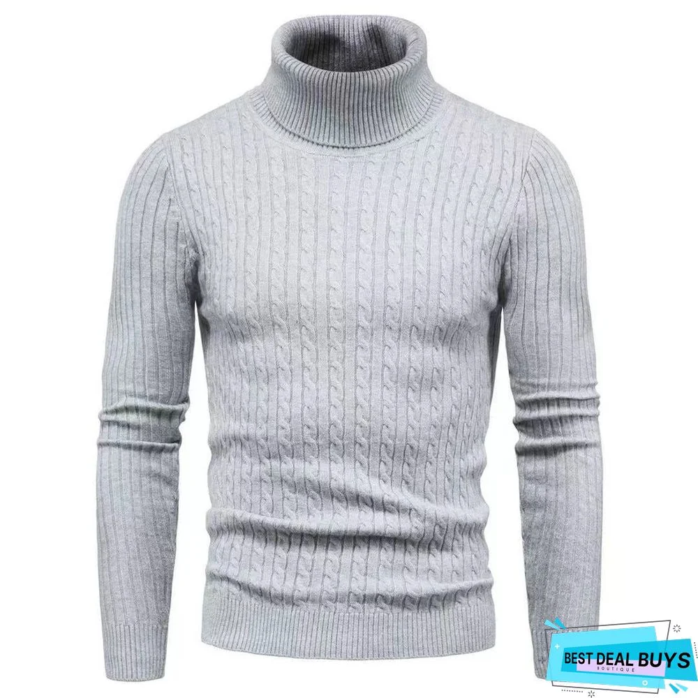 Men's Turtleneck Slim Solid Color Bottoming Sweater