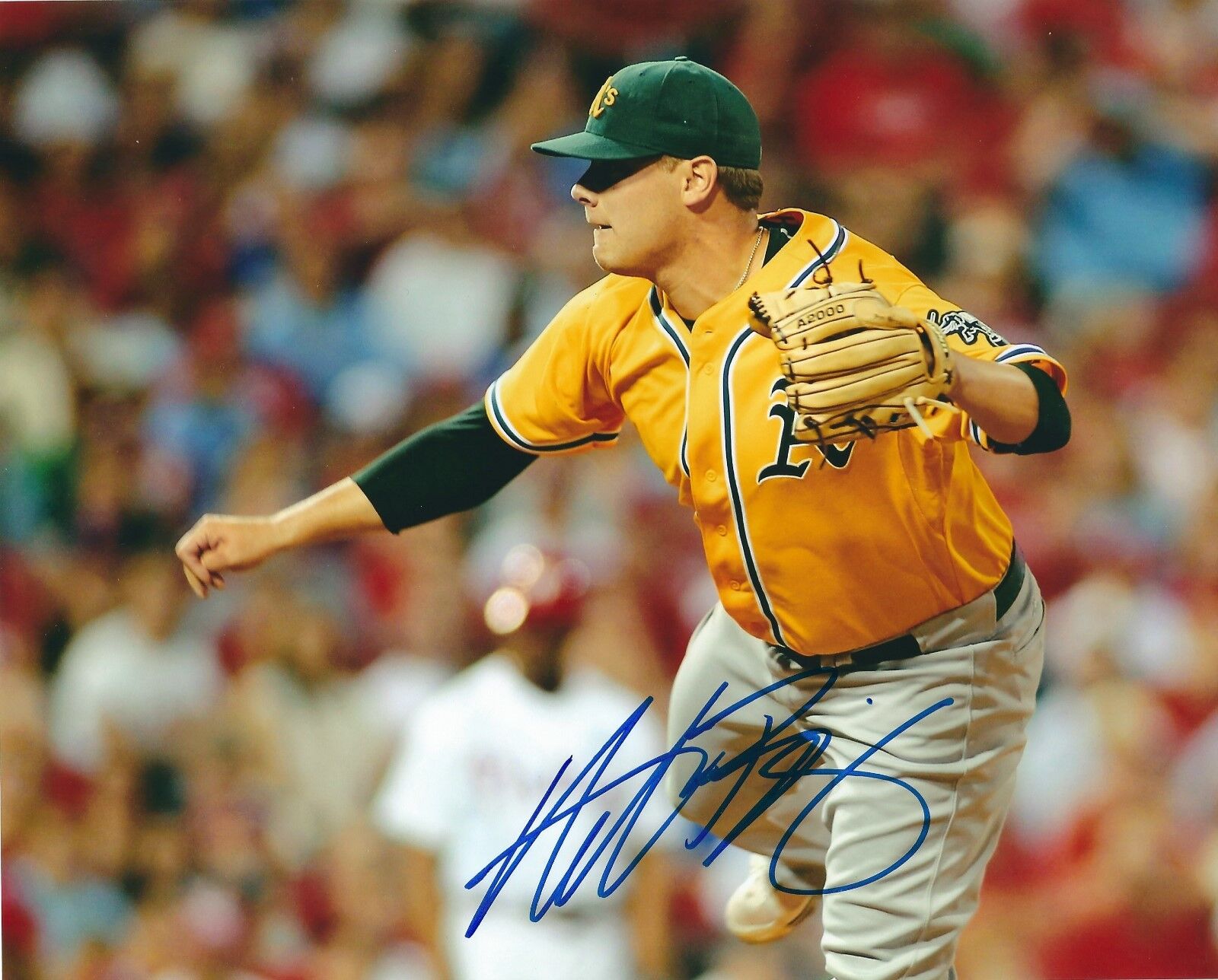 Signed 8x10 ANDREW BAILEY Oakland A's Autographed Photo Poster painting - COA