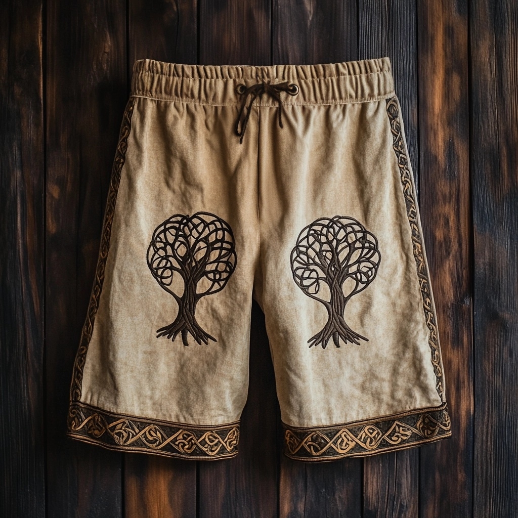 Men's Viking Nordic Totem Life Of Tree Vintage Sport Shorts / Rvogue / Rvogue