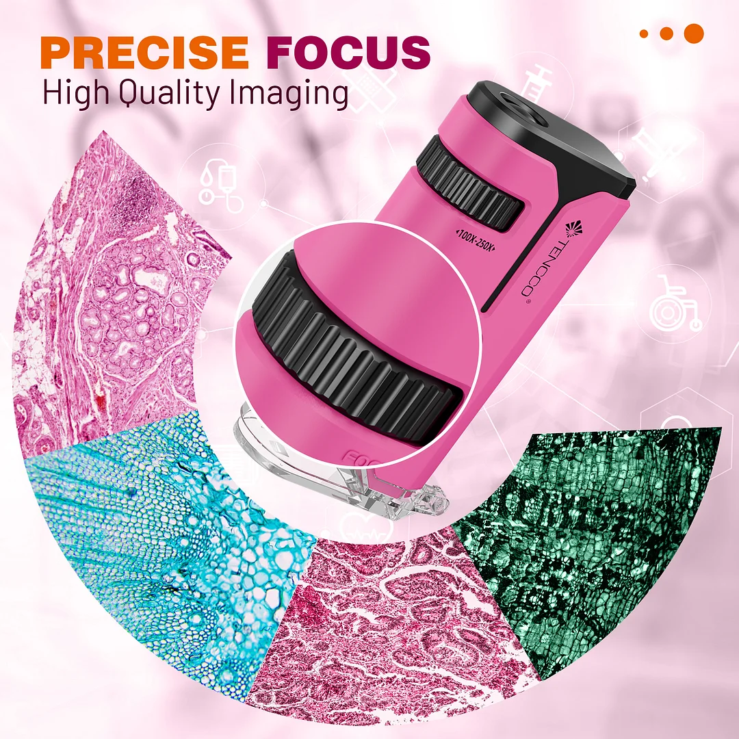 BEBANG 100X-250X Pocket Microscope, Portable Handheld Mini Microscope for Adults Kids