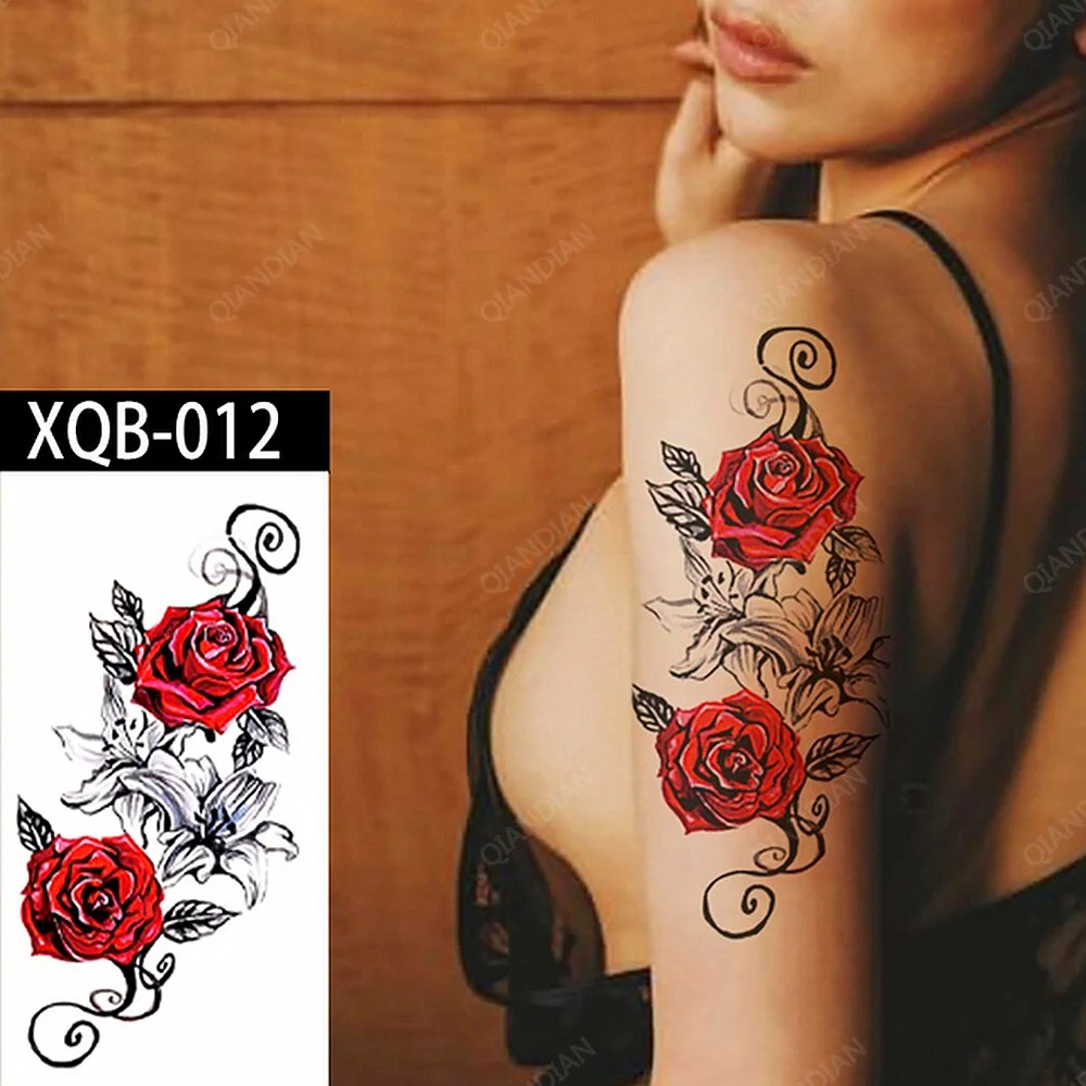 1pc Flower Women Waterproof Temporary Tattoos Fake Stickers Arm Sleeves Art Sexy Transfer Washable