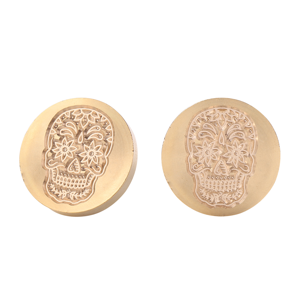

30mm Skull Round Fire Lacquer Seal Wax Head - Wax Seal Stamp, 501 Original