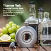 Pure Titanium Ring-Shaped Hip Flask 180ml with Funnel, Suitable for Outdoor Camping, Hiking, and Mountaineering Portable wine Flagon