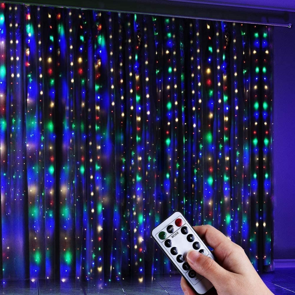 

3x3m LED Curtain String Lights Fairy Lamps for Christmas USB Remote Control, 501 Original