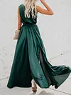 Split-Side Lace-Up Sleeveless Maxi Dresses