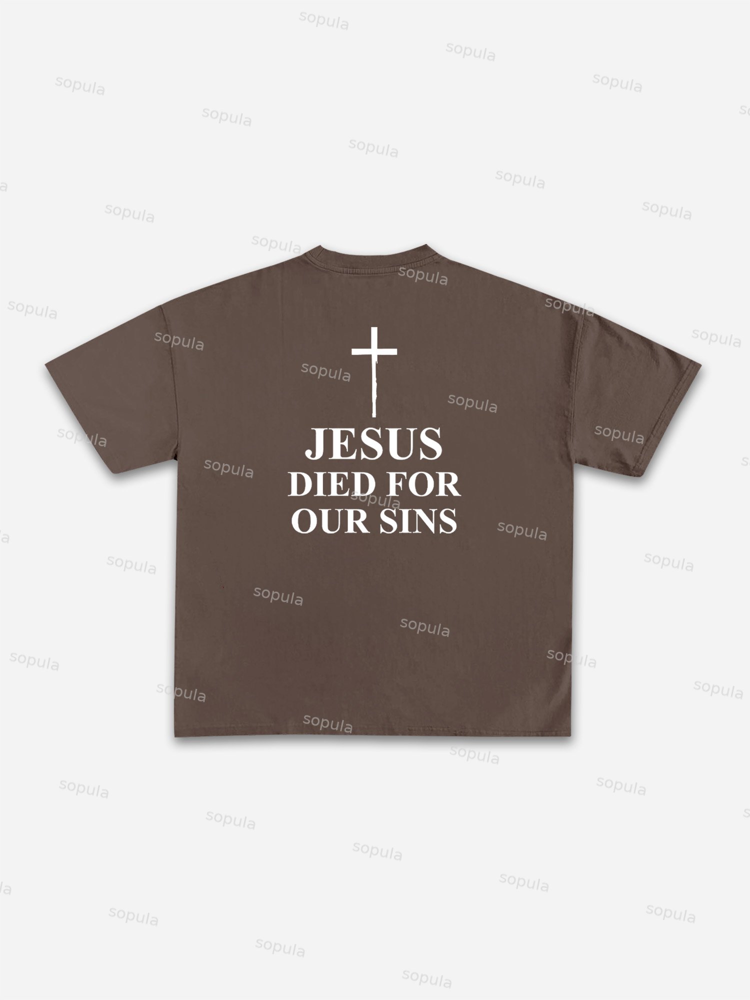 Thorn Neckline Jesus Alphabet Graphic Cotton T-shirt - Sopula｜Premium Graphic Tees & Graphic Clothing