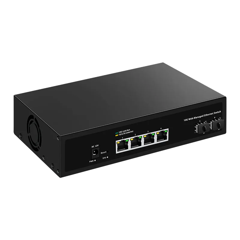 GoodTop 8 Port 10Gb Smart Web Managed SFP+ Switch,10G Optical Easy