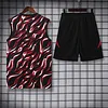 2025/2026 Manchester United Pre-Match Training Flame Vest+Shorts Football1:1 Thai Quality
