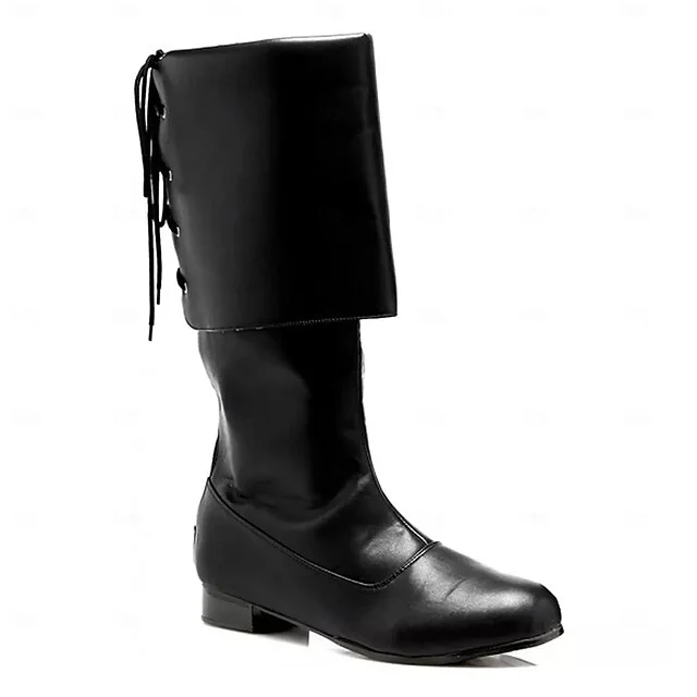 Medieval Renaissance Shoes Knee High Boots Flat Jazz Boots Pirate Viking Crusader Fancy Dress Men's Unisex Celtic Pirate Halloween Masquerade Performance Event / Party LARP Adults' Shoes