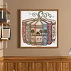 Books Pumpkin Landscape Full 14CT DIY Stamped Cross Stitch Kits 15.75x15.75inch Embroidery Needlepoint Starter Kits Cross Stitch Art and Crafts Kits for Beginners Adults Home Decor